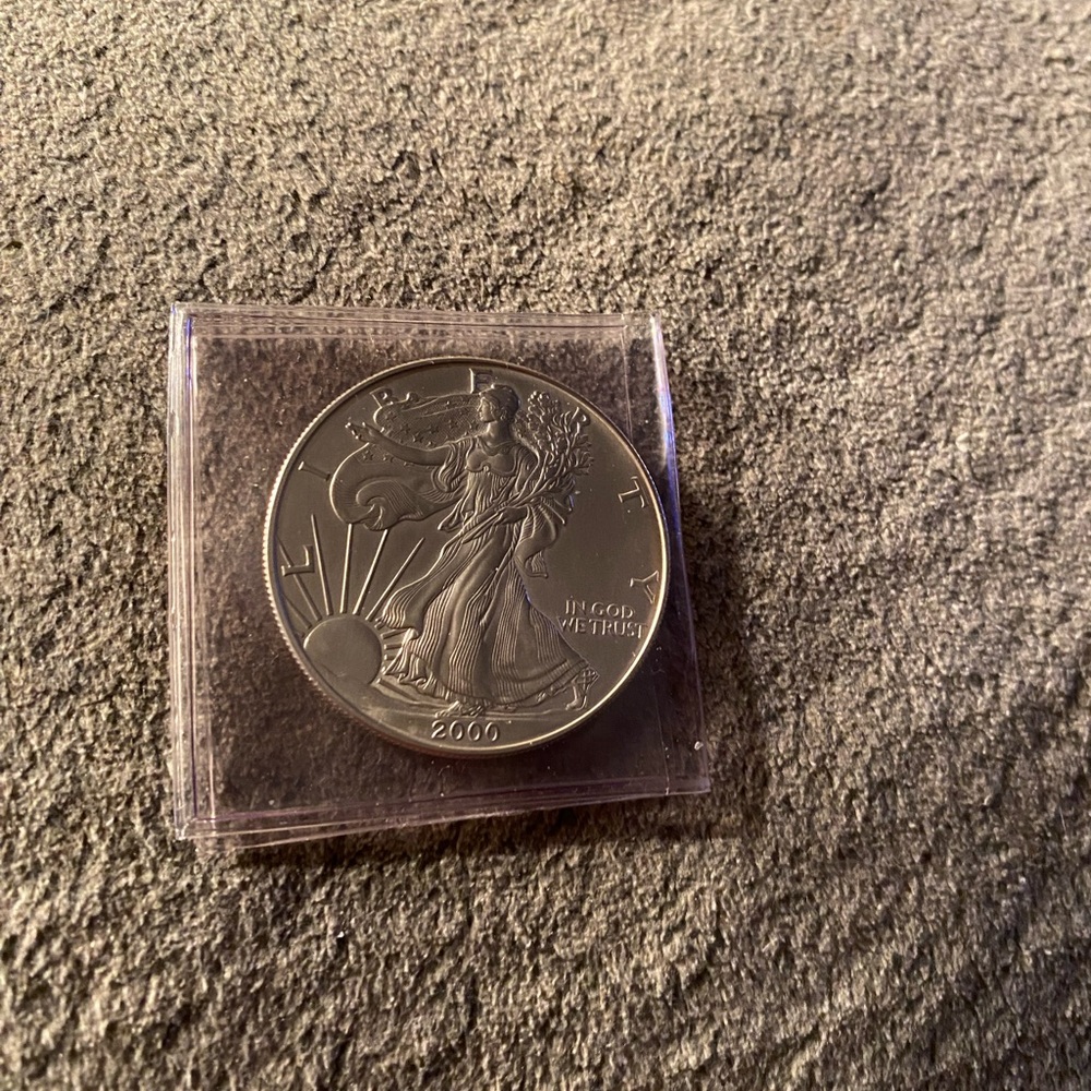 O-14:  Pure Silver $1 Coin in Protective Case -year 2000.  Excellent- Collectors